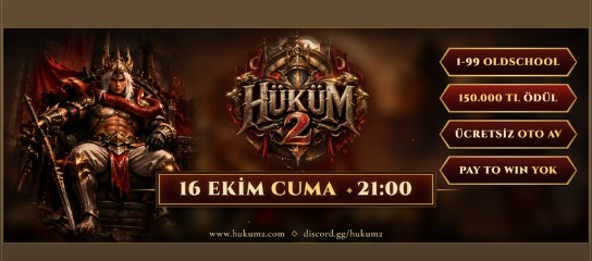 Hüküm MT2 1-99 Orta Emek - Oto Av, Ücretsiz Battle Pass, 150K TL Ödül
