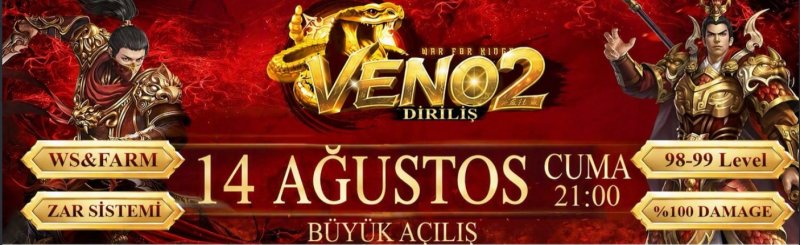Veno Metin2: Diriliş PvP ve Farmın Yeni Adresi! 98-99 Ws'lik Şampiyon Sistemi ve 20.000 TL Ödül Havuzuyla!
