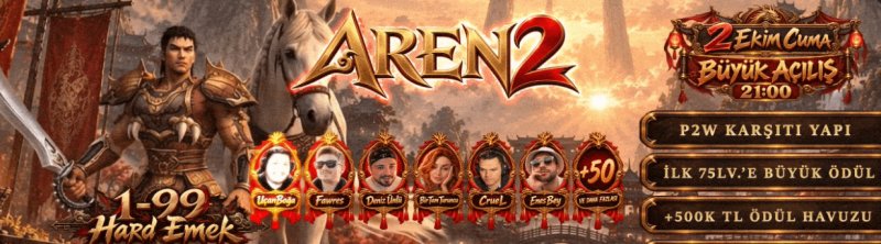 Aren2: 1-99 Zorlu Emek Yapısıyla Legal Satış ve 500.000 TL Ödüllü Yayıncı Destekli Sunucu