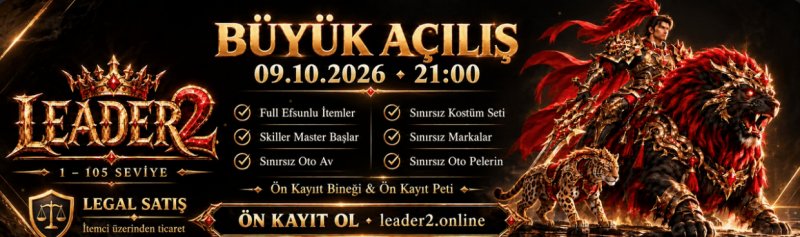 Lider2 Mt2: 1-105 Orta Emek, Sınırsız Oto Av, Oto Pelerin ve Şans Çarkı ile Yasal Ticaret İmkanı Sunan PvP Sunucusu
